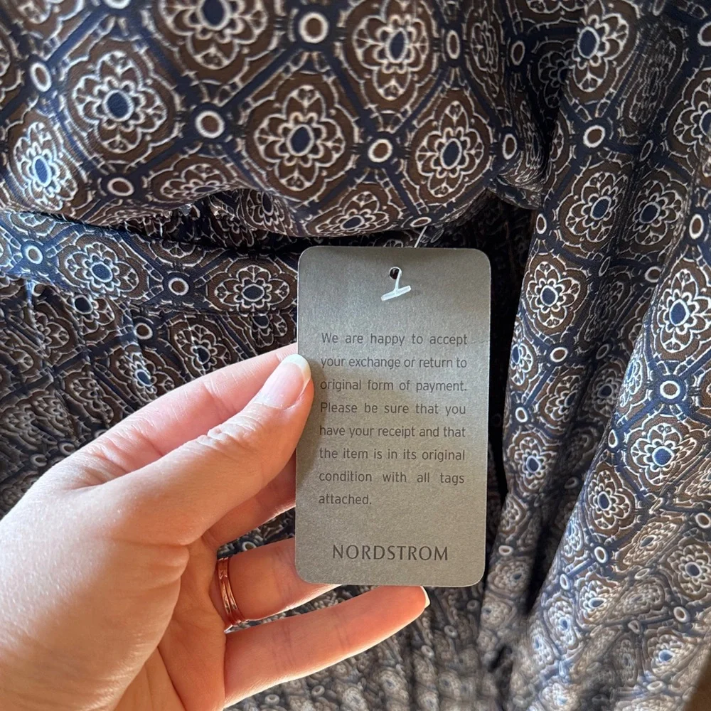 Max Studio Navy Patterned Long Sleeve Dress - NWT - Picture 7 of 10